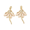 Brass Micro Pave Clear Cubic Zirconia Pendants KK-S531-25G-1