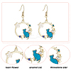 ANATTASOUL 3 Pairs 3 Colors Resin Flower & Enamel Cat & Rhinestone Star Dangle Earrings EJEW-AN0001-88-3