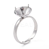 Tarnish Resistant Adjustable 304 Stainless Steel Finger Rings Components STAS-F274-05P-3