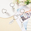 6Pcs 2 Styles Mother's Day Oval with Word Remember I Love You Mom Stainless Steel Keychain AJEW-GO0001-57-4