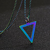Inverted Triangle Stainless Steel Pendant Box Chain Necklaces for Men FS-WGF3CC6-04-1