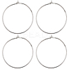 3 Pairs Rhodium Plated 925 Sterling Silver Hoop Earring Findings STER-BBC0006-48B-P-1