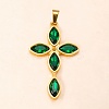 304 Stainless Steel Pave Cubic Zirconia Religion Cross Pendant for Men Women WG31638-02-1