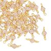 Glass Faceted Hexagon Connector Charms KK-C097-07G-01-1