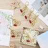 Brass Micro Pave Clear Cubic Zirconia Letter Pendant Keychain KEYC-SW00015-Y-4