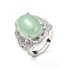 Natural Green Aventurine Adjustable Rings RJEW-P043-04P-20-4