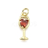 Brass Micro Pave Cubic Zirconia Pendants KK-Z100-21G-02-1