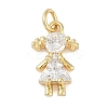 Rack Plating Brass Micro Pave Cubic Zirconia Pendant KK-H509-38G-01-1