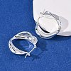 Brass Twist Hoop Earrings EJEW-A143-15S-3