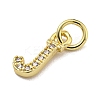 Initial Letter Brass with Cubic Zirconia Charms KK-Q814-26J-G-2