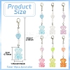 18Pcs 6 Colors Acrylic Pendant Decorations HJEW-YW00228-3