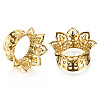 Hollow Out Flower Brass Alloy Ear Tunnels FS-WG7C815-12-1