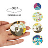 4Pcs 4 Style Elephant & Cat & Girl and Boy & Diamond Rotating Enamel Pins Set JEWB-TA0001-09-10