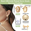 Brass Studs Earring Findings KK-BBC0019-01G-01-2