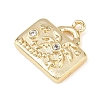Brass Micro Pave Clear Cubic Zirconia Pendants KK-G545-01G-2