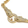 Brass Micro Pave Cubic Zirconia Leopard Pendant Twisted Chain Necklaces NJEW-K385-01C-01-2