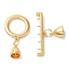 Brass Micro Pave Clear Cubic Zirconia Toggle Clasps KK-N254-77G-1