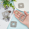 4Pcs 2 Styles Square/Rectangle Alloy Rhinestone Detachable Shoe Buckle Clips AJEW-WR0002-31P-3