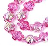 Electroplate Transparent Glass Beads Strands EGLA-N055-04A-05-3