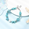 Synthetic Turquoise Chip Beaded Bracelets for Women BJEW-JB12416-04-1