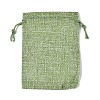 Polyester Imitation Burlap Packing Pouches Drawstring Bags X-ABAG-R005-14x10-02-1