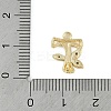 Brass Crystal Rhinestone Letter Links Connector Charms KK-S395-06G-T-3