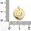 Brass Micro Pave Clear Cubic Zirconia Charms KK-V011-53G-3