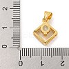 Rack Plating Brass Micro Pave Cubic Zirconia Pendants KK-G513-05G-3