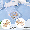 4 Pairs 2 Styles Brass Micro Pave Clear Cubic Zirconia Stud Earring Findings KK-TA0002-63-5