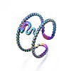 304 Stainless Steel Snake Cuff Ring RJEW-N038-088-4