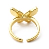 Cubic Zirconia Butterfly Open Cuff Ring KK-H439-48G-3