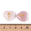 25Pcs Natural Rose Quartz Heart Rune Stones with Elder Futhark Alphabet Engraved G-T144-02D-3