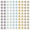 100Pcs 5 Colors Transparent Electroplate Glass Bead Caps EGLA-TA0013-10-3