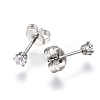 Gifts for Boyfriend Valentines Day Cubic Zirconia Ear Studs LS-X-EJEW-H072-01-2