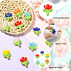 12Pcs 6 Colors Handmade Lampwork Beads LAMP-PA0001-04-3