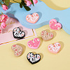 8Pcs 4 Colors Heart and Flower Silicone Focal Beads SIL-TA0002-02-4