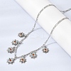Brass Micro Pave Cubic Zirconia Sun Pendant Necklaces NJEW-B157-16P-3