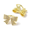 Brass Micro Pave Clear Cubic Zirconia Cuff Earrings for Women EJEW-I305-22G-2