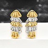 304 Stainless Steel Two-tone Stud Earrings for Women EJEW-R023-01GP-03-1