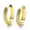Clear Cubic Zirconia Square Hollow Hoop Earrings EJEW-G333-02G-1