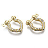 Brass Micro Pave Clear Cubic Zirconia D-Ring Anchor Shackle Clasps ZIRC-S066-050-NF-2