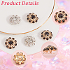 16Pcs 2 Colors 1-Hole Alloy Rhinestone Shank Buttons BUTT-GF0003-62-6