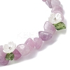 Natural Lepidolite Chip Beaded Stretch Bracelets for Women BJEW-JB12311-03-4