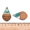 Transparent Resin and Walnut Wood Pendants RESI-T057-06I-4