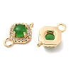 Brass Micro Pave Clear Cubic Zirconia Connector Charms KK-A277-21G-2