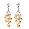 Women's 304 Stainless Steel Stud Earrings EJEW-K296-08A-GP-4