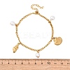 Conch & Shell Shape 304 Stainless Steel Charm Bracelets BJEW-F519-02A-G-5