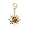 Natural Tiger Eye & Rose Quartz & Lapis Lazuli & Green Aventurine & Amethyst Sun Pendant Decoration HJEW-JM02828-4