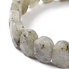 Natural Labradorite Oval Beaded Stretch Bracelet G-E010-01I-3