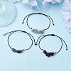 3Pcs 3 Styles Gemstone Braided Bead Bracelets BJEW-JB11146-06-2